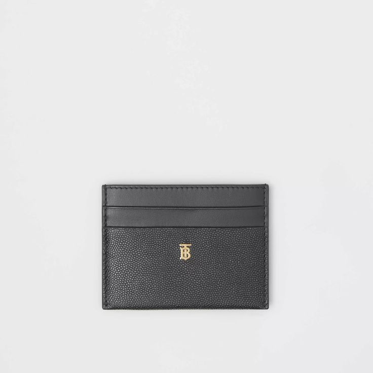 Monogram Motif Leather Card Case in Black - Women | Burberry United States Classic Business Wallet With Logo, Classic Business Card Holder With Logo, Elegant Leather Card Holder With Logo, Classic Black Card Holder With Logo, Classic Formal Card Holder With Logo Plaque, Designer Business Card Holder With Logo, Designer Logo Card Holder For Business, Elegant Business Wallets With Logo, Elegant Business Wallet With Logo