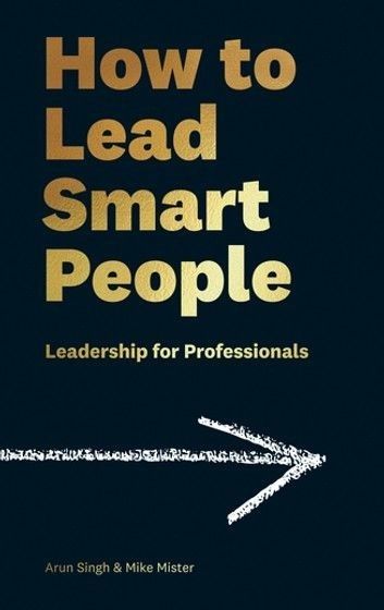 the cover of how to lead smart people, with an arrow pointing up at it