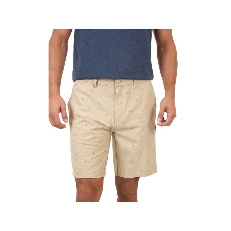 Get out there in total flexibility and comfort with these Men's Mountain and Isles Hybrid AOP Shorts. Click on this MEN'S GUIDE to find the perfect fit and more! Get out there in total flexibility and comfort with these Men's Mountain and Isles Hybrid AOP Shorts. Click on this MEN'S GUIDE to find the perfect fit and more! FEATURES Zipper fly with button closure 2 Functional Front Pockets, 2 Functional Back PocketsFIT & SIZING 9" Inseam Elastic waistband RegularFABRIC & CARE Polyester, spandex Mesh Pocket Lining Imported Size: 40. Color: Oat Triangle Dash. Gender: male. Age Group: adult. Casual Cotton Golf Shorts, Casual Cotton Shorts For Golf, Neck Shirt, Bottom Clothes, Mens T, Length Sleeve, Fabric Care, Perfect Fit, Zipper