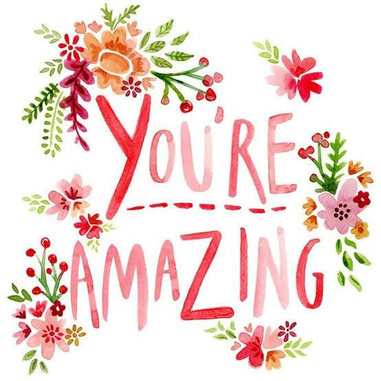 the words you're amazing written in watercolor on white paper with pink and orange flowers