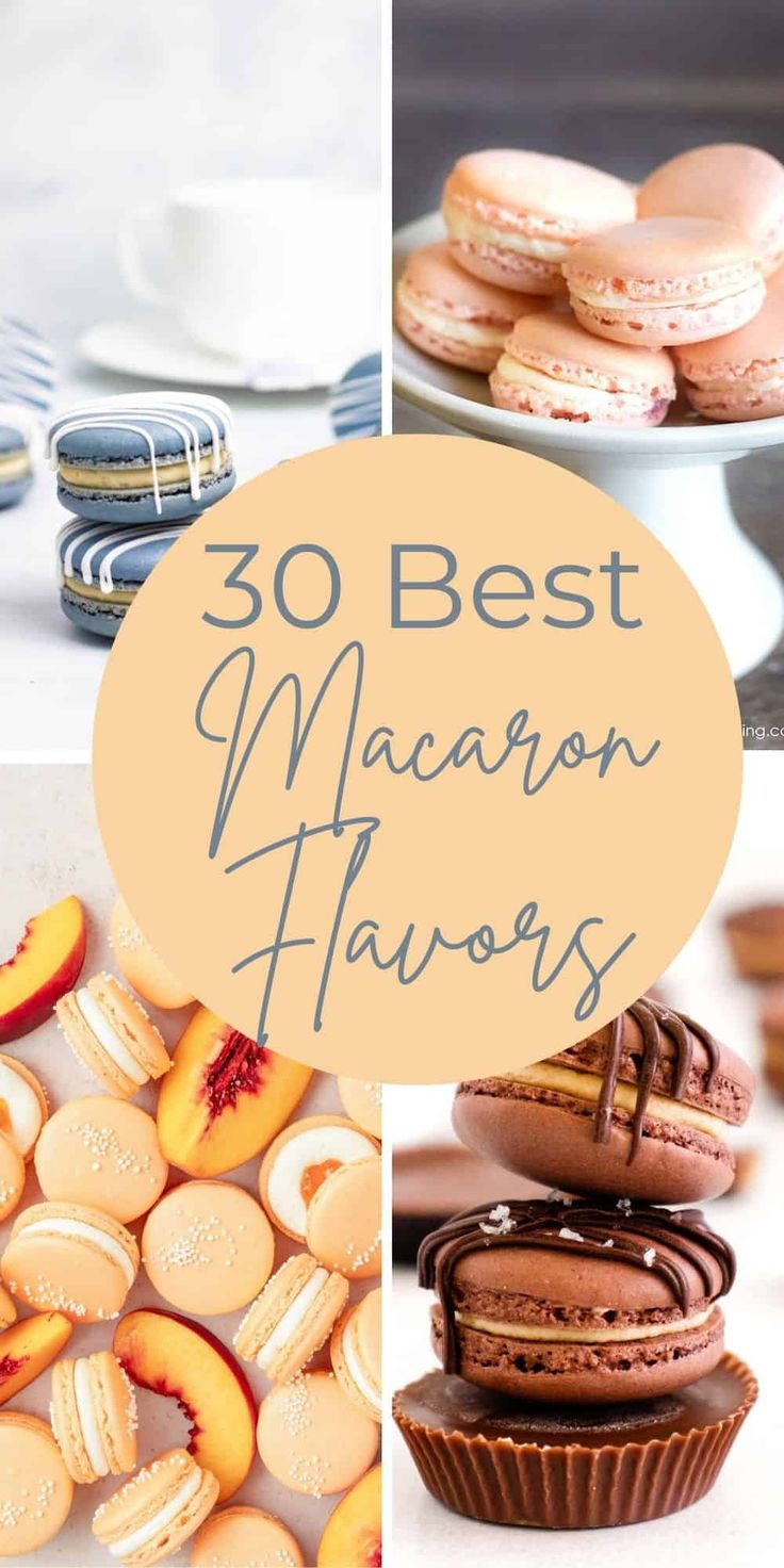 the top ten macaron flavors are shown in this collage