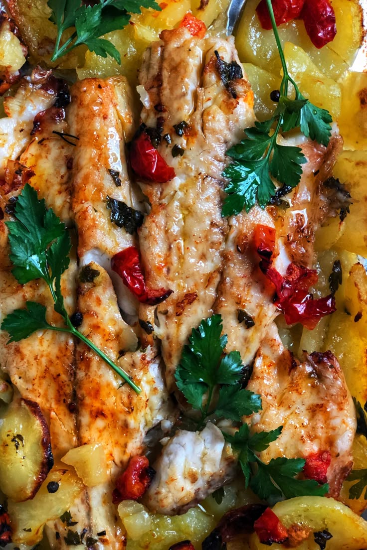 chicken and pineapple casserole with fresh herbs