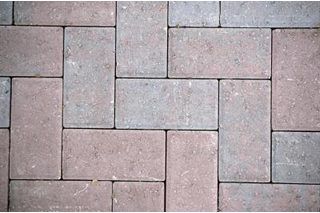 a close up view of a brick walkway