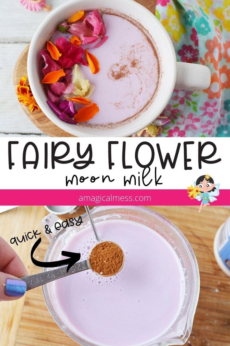 the ingredients to make fairy flower milk