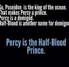 a black background with the words percy is the half - blood prince