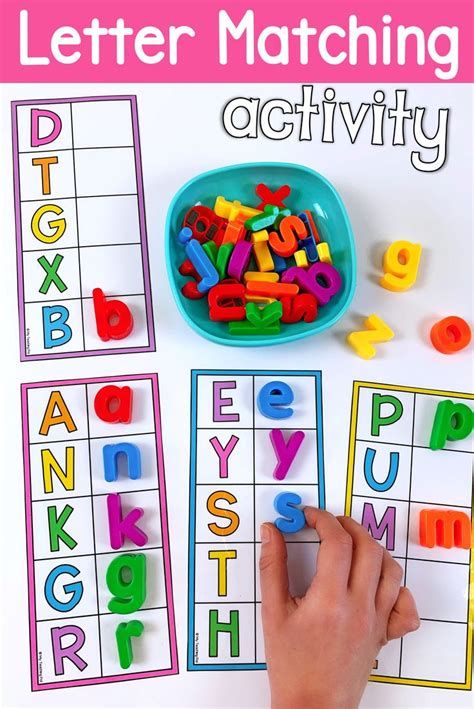 letter matching activity for kids to learn letters and numbers with the help of their hands