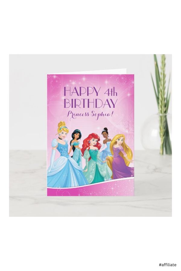 a birthday card with princesses on it