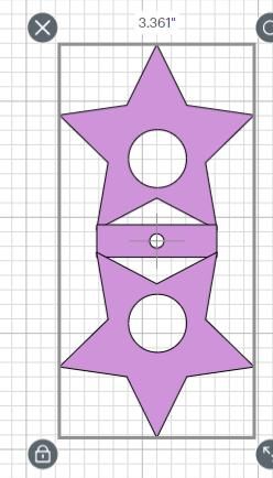 the shape and size of an origami star is shown on a grid pattern