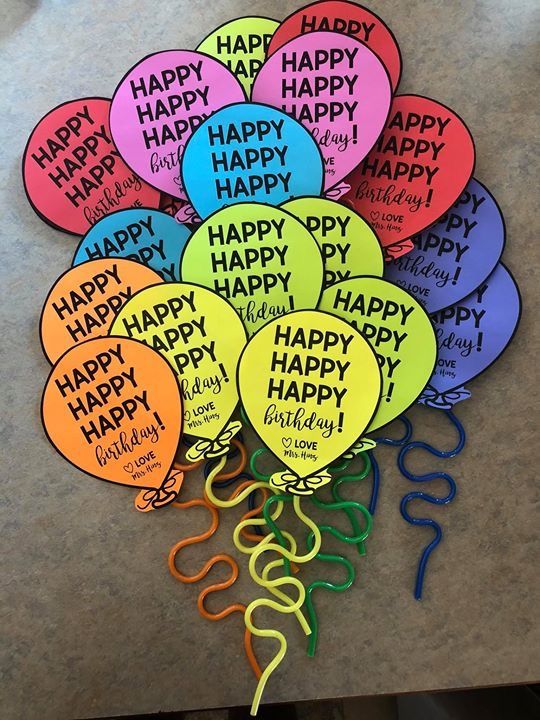 a bunch of balloons with happy birthday messages on them