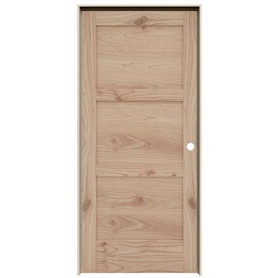 a wooden door on a white background