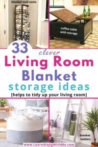 the living room and bedroom storage ideas are featured in this book, which is also available for