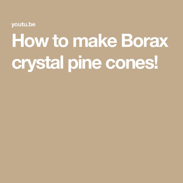 the words how to make borax crystal pine cones on a brown background with white text