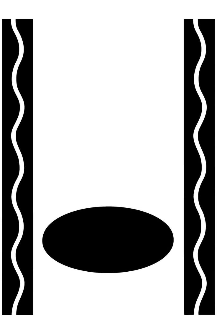 a black and white silhouette of a round table with wavy lines on it's sides