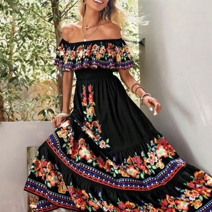 New S-3xl #Boho #Maxi #Dress 4 Variations: Floral #Vibrant #Primary #Red #Blue On #Black Or #White #Bamba Black Floral Print - S, L, 2xl #Blanca #Boho Floral Print - S, M, L, Xl, 2xl & 3xl Ombre #Miami (Bright) #Ombr - S, L, 2xl Bright Hot #Pink #Yellow #Blue #Gradient #Boho (Pastel) Rain - S, Xl, 2xl, 3xl #Pale #Pastel #Blue #Pink #White #Purple #Gradient Each Maxi Print: #Light #Airy On/Off Shoulder Ruffled #Peasant Top - Cinched Femme #A-Line Silhouette Stretch-To-Fit Empire Waist +Adjustable Money Dress, Button Up Maxi Dress, Animal Print Maxi Dresses, Backless Dress Summer, Purple Gradient, Shoulder Wrap, Long Beach Dress, Resort Dresses, Blue Gradient