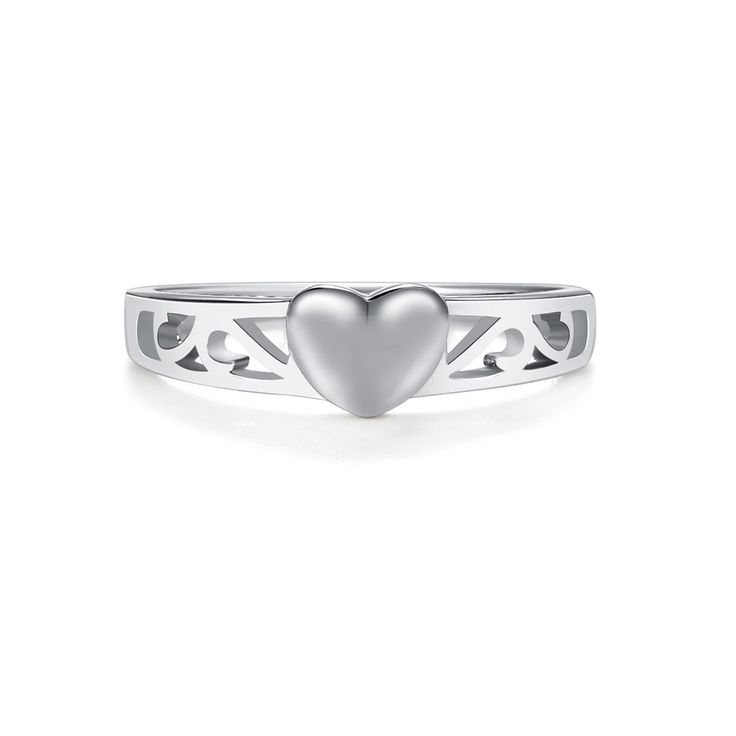 PRICES MAY VARY. HIGH QUALITY – Our rings are custom designed with .925 sterling silver and include rhodium plating to prevent tarnish. This ring features a sweet heart with embellished band and is a timeless keepsake piece she will treasure forever. KEEPSAKE GIFT – Timeless silver heart baby ring for kids and girls from toddler to teen. Perfect birthday gift or baby's first ring, little girls, best friend, daughter or granddaughter. These rings also make an adorable pinky ring for teens and wom Personalized Sterling Silver Heart Ring For Valentine's Day, Personalized Silver Heart Ring For Valentine's Day, Silver Hypoallergenic Jewelry For Promise, Nickel-free Sterling Silver Rings For Valentine's Day, Silver Hypoallergenic Promise Jewelry, Hypoallergenic Sterling Silver Jewelry For Promise Ring, Hypoallergenic Jewelry For Valentine's Day Promise, Hypoallergenic Silver Jewelry For Promise, Adjustable Silver Heart Ring For Mother's Day