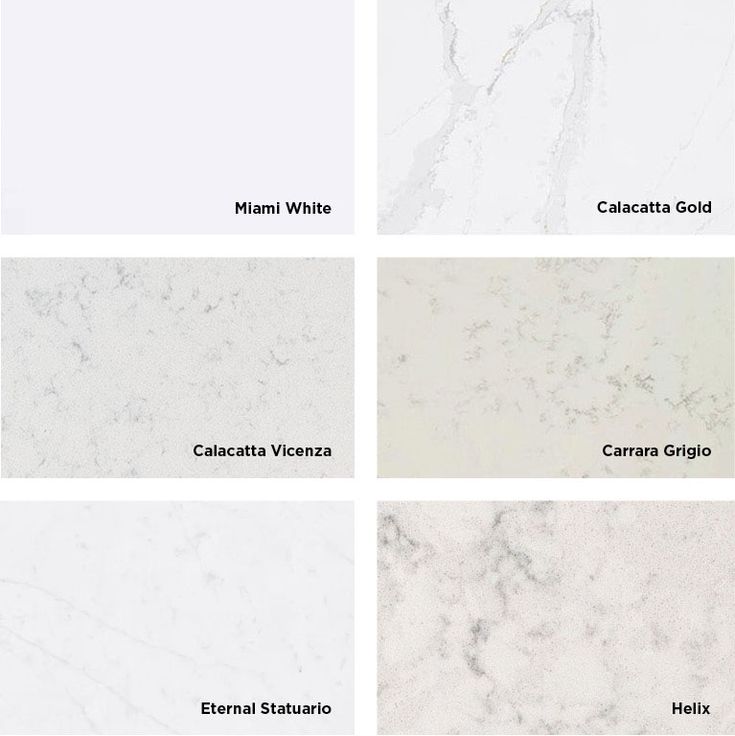 four different types of white marble