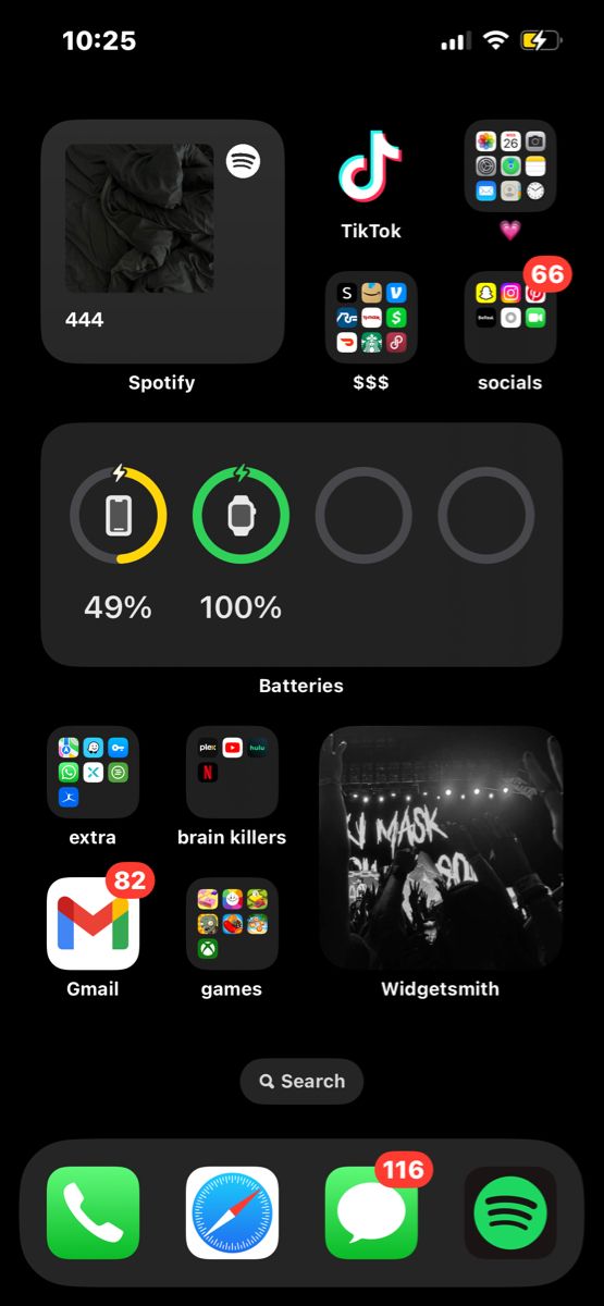 an iphone screen with various icons and buttons on the bottom right corner, including two different colors