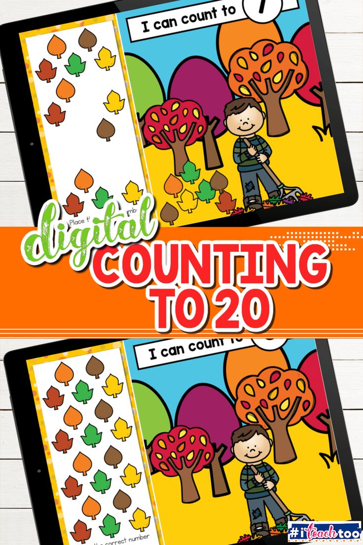 the digital counting game for kids to learn how to count numbers in autumn and fall