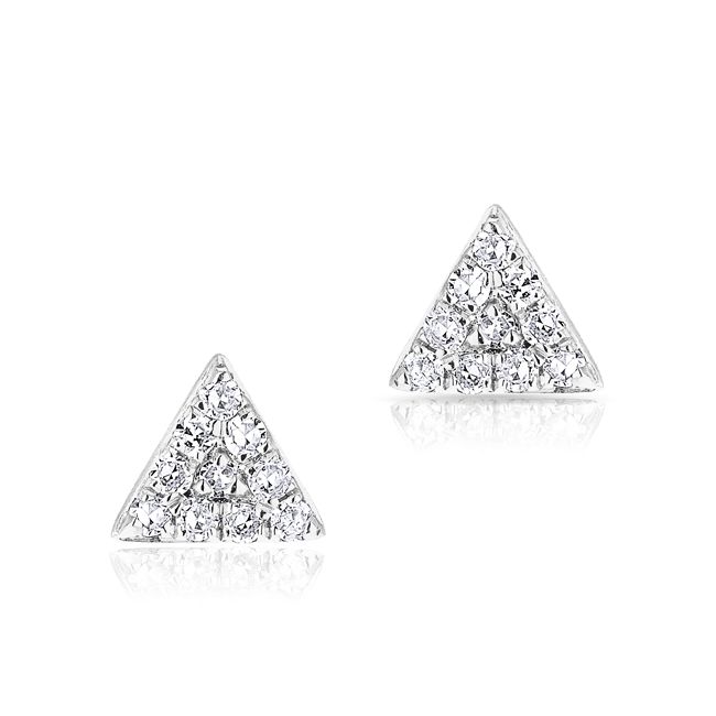 Simply Stunning At NicoleHD we love creating minimal and modern designs that will perfectly fit your aesthetic! While these diamond triangle studs are amazing for a casual, everyday look, they can also be dressed up along with other bold jewelry. Beauty refined A modern take on the diamond stud, this edgy Diamond Triangle earring can be worn anywhere along the ear, and without cups or prongs, it appears to float weightlessly! Available in 14K rose, yellow, or white gold With .11- .30ct tw white Triangle Diamond Earrings, Diamond Earrings Stud, Triangle Stud Earrings, Earrings Triangle, White Gold Diamond Earrings, Diamond Huggie Earrings, Triangle Diamond, Triangle Earrings Stud, White Gold Earrings Studs