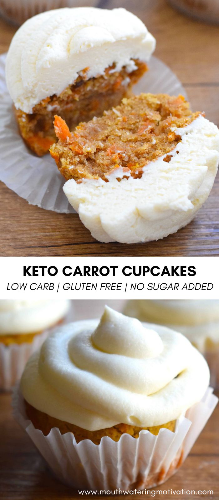 The best keto carrot cake recipe out there! This is a reader favourite. These keto carrot cupcakes make it easy to have carrot cake easily portioned out and ready on the go! They also look super pretty with their orange centres and light, not overly sweet cream cheese frosting swirled on top. You can't go wrong with this recipe! Keto Cupcakes, Desserts Keto, Keto Lasagna, Breakfast Low Carb, Postre Keto, Carrot Cupcakes, Keto Cake, Low Carb Sweets, Keto Dessert Easy