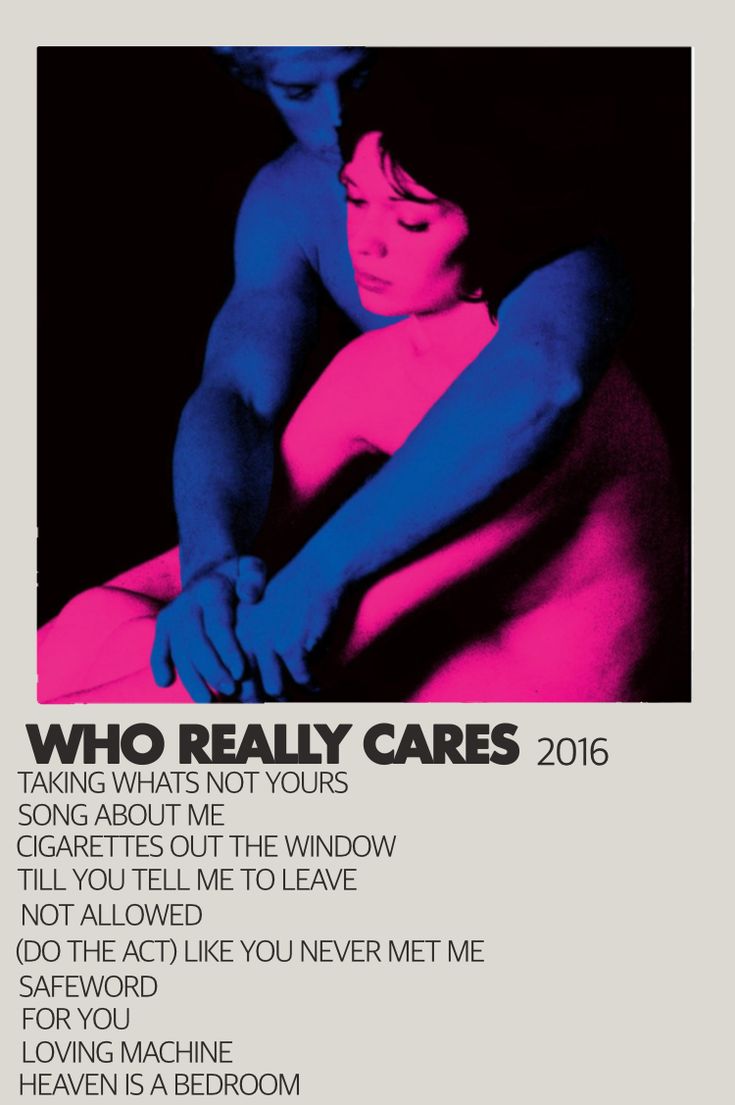 a poster with an image of a naked woman and man in the background, which reads who really cares?