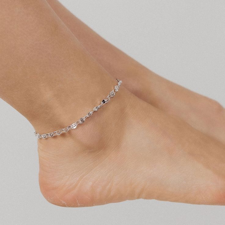 Our Italian-made Specchio Mirror Chain Anklet is a fun, flirty, and fashionable addition to your anklet collection! The Double Strand Specchio Mirror Chain Anklet is sure to be your new "go-to" accessory for fun in the sun or an elegant evening out. Options: Also Available in Gold SEE ALL ANKLETS PRODUCT DETAILS Size: 9"+1" extension, including clasp Closure: Lobster Clasp Metal: .925 Sterling Silver Finish: Rhodium (prevents tarnishing) Trendy Silver Anklets For Party, Silver Anklets With Adjustable Chain For Parties, Silver Adjustable Chain Anklets For Party, Silver Party Anklets, Trendy Silver Adjustable Anklets, Trendy Silver Anklets With Adjustable Chain, Trendy Silver Adjustable Chain Anklets, Silver Anklets With Adjustable Chain, Silver Adjustable Chain Anklet