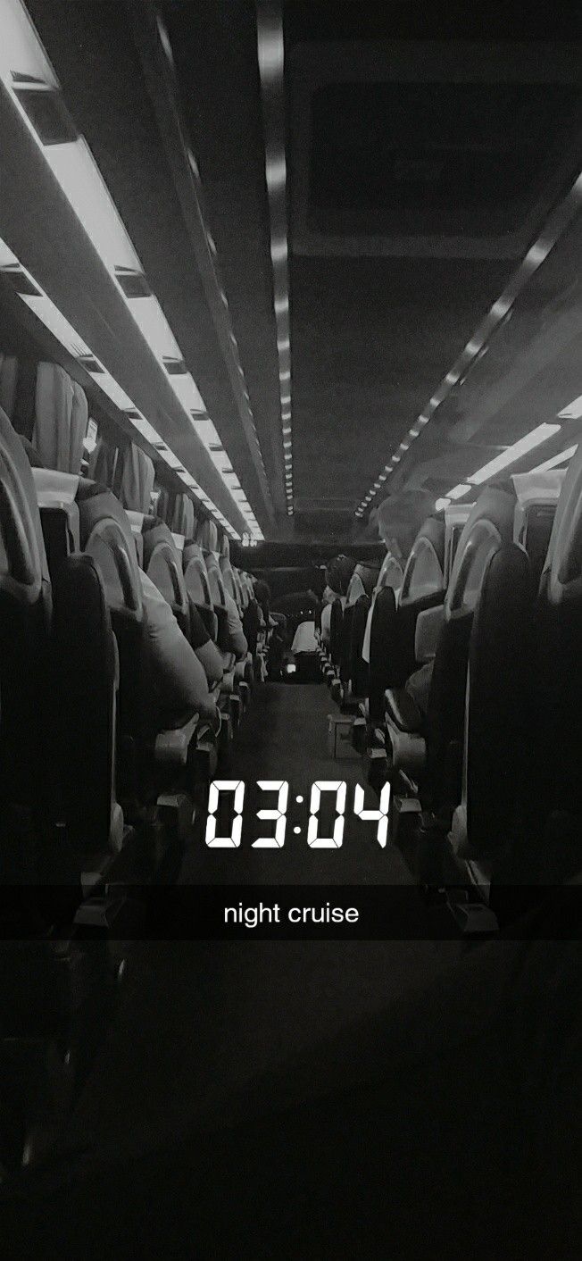 black and white photo of an airplane with the words night cruise