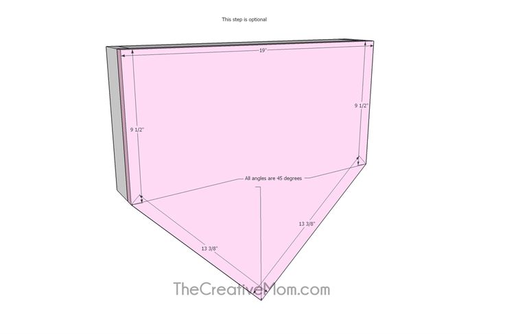 an image of a pink piece of paper that is cut into three pieces and has the measurements