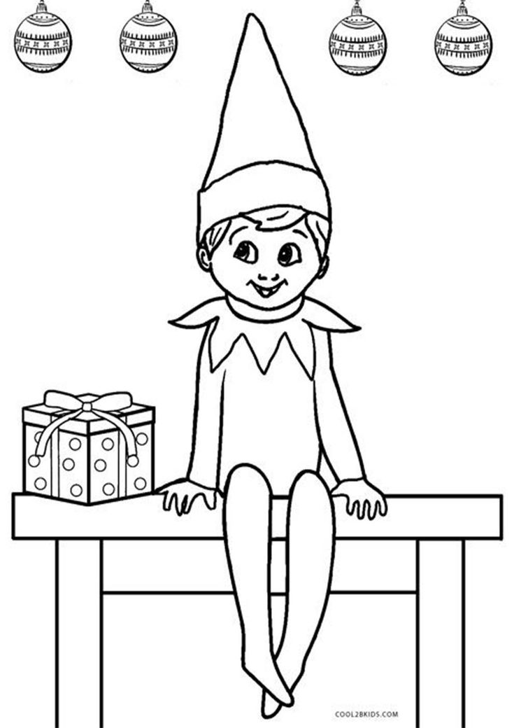 an elf sitting at a table with presents