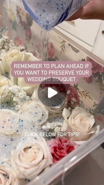 Paige | DIY & Deals & Decor on Instagram: "What do you need to know about preserving your wedding bouquet or wedding flowers? 💐 ✨
 
Plan ahead! Have a plan for your wedding flowers. Lots of guests like to take home the flowers so make sure it’s communicated ahead of time to your coordinator if you want to keep them!
 
Assign someone to take home your flowers and put them in water!
 
There are two ways you can do this: preserve professionally or DIY.
 
If you want them to be professionally preserved, start the research a few months in advance and see if there is anyone local that can do this service for you. There are also Etsy shops and other companies where you can ship your flowers to as well. Just gets a little costly.
 
There is a bonus to having it preserved professionally, you don’t How To Save Wedding Flowers, How To Preserve Wedding Bouquet, Wedding Flower Preservation Ideas, Preserve Wedding Bouquet, Preserved Wedding Bouquet, Preserved Flowers Bouquet, Wedding Bouquet Preservation, Budget Bride, Bouquet Preservation