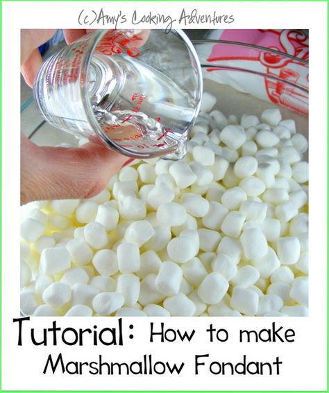 marshmallow fondant is being poured into a glass jar with the words, how to make marshmallow fondant