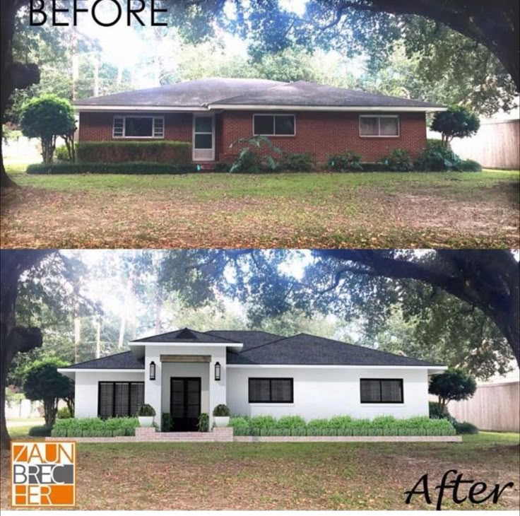 before and after photos of a house