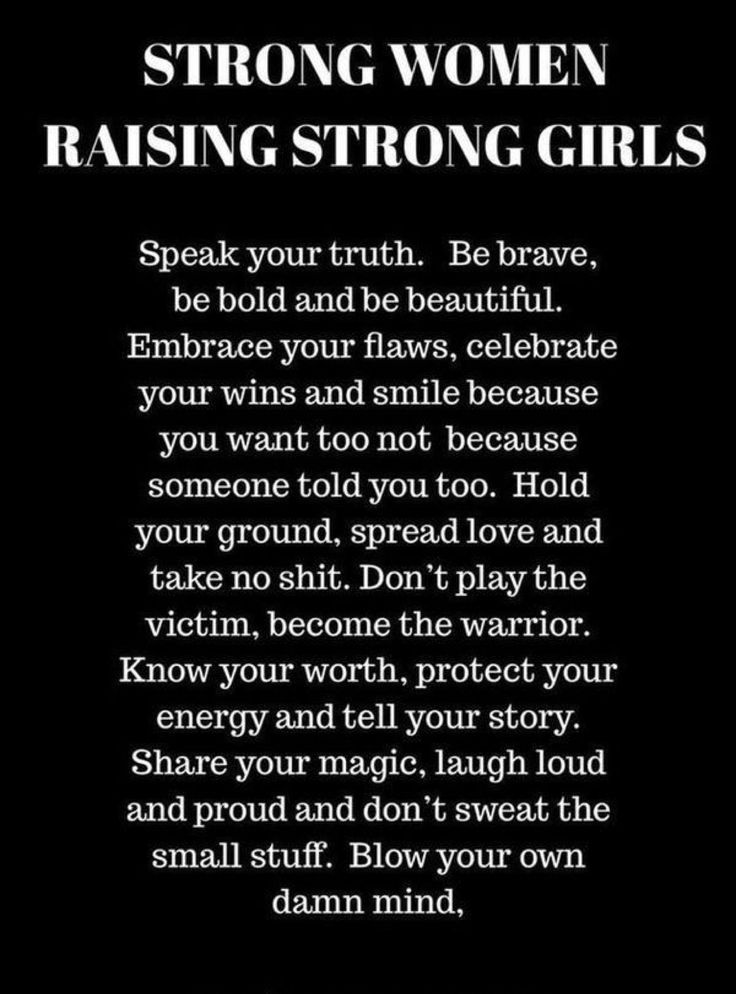 a black and white poster with the words strong women raising strong girls