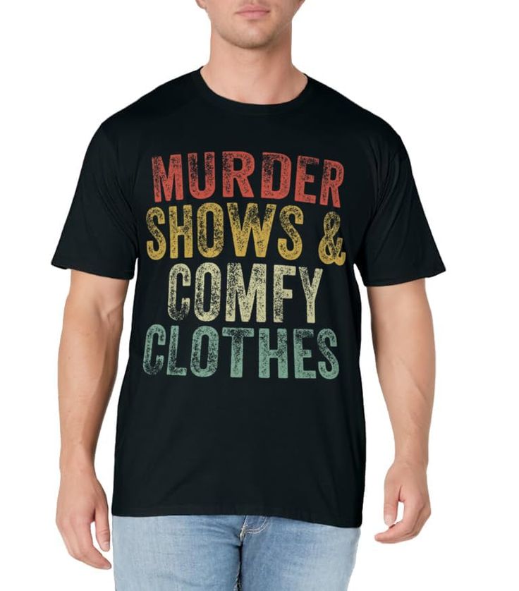 PRICES MAY VARY. Murder Shows And Comfy Clothes True Crime Vintage - Idea for sister, brother, son, daughter, grandfather, grandmother, grandma, grandpa, mother, father, husband, wife, aunt, or uncle on Holiday. Perfect Outfit for anyone - a perfect part of accessories for you to complete the collection of necklace, keychain, mug cup. hat, pajamas, bracelet, apron. Perfect for Boating Day and any occasions. Lightweight, Classic fit, Double-needle sleeve and bottom hem Black Graphic Print T-shirt For Family Gatherings, Family Gathering Graphic Print Crew Neck T-shirt, Graphic Tee T-shirt With Text Print For Family Reunion, Graphic Tee With Text Print For Family Reunion, Family Reunion Graphic Tee With Text Print, Crew Neck Cotton T-shirt For Family Gatherings, Cotton Crew Neck T-shirt For Family Gatherings, Funny Graphic Print T-shirt For Family Reunion, Funny Graphic T-shirt For Family Reunion