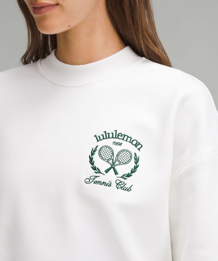 Heavyweight Champ. This Thick Sweatshirt Delivers Softness And Warmth In A Roomy Oversized Fit. Designed For Casual. An Exaggerated Fit That Feels Extra Roomy:long Length Keeps Bum And Hips Covered. Ribbed Neck, Hem, And Cuffs. | Heavyweight Fleece Pullover Tennis Club Tennis Merch, Tennis Season, Pickleball Sweatshirt, Tennis Sweatshirt, Thick Sweatshirt, Merch Design, Retro Sportswear, Merch Ideas, Tennis Club