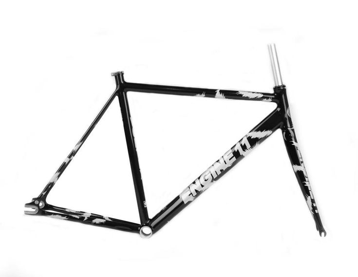 a black and white photo of a bike frame