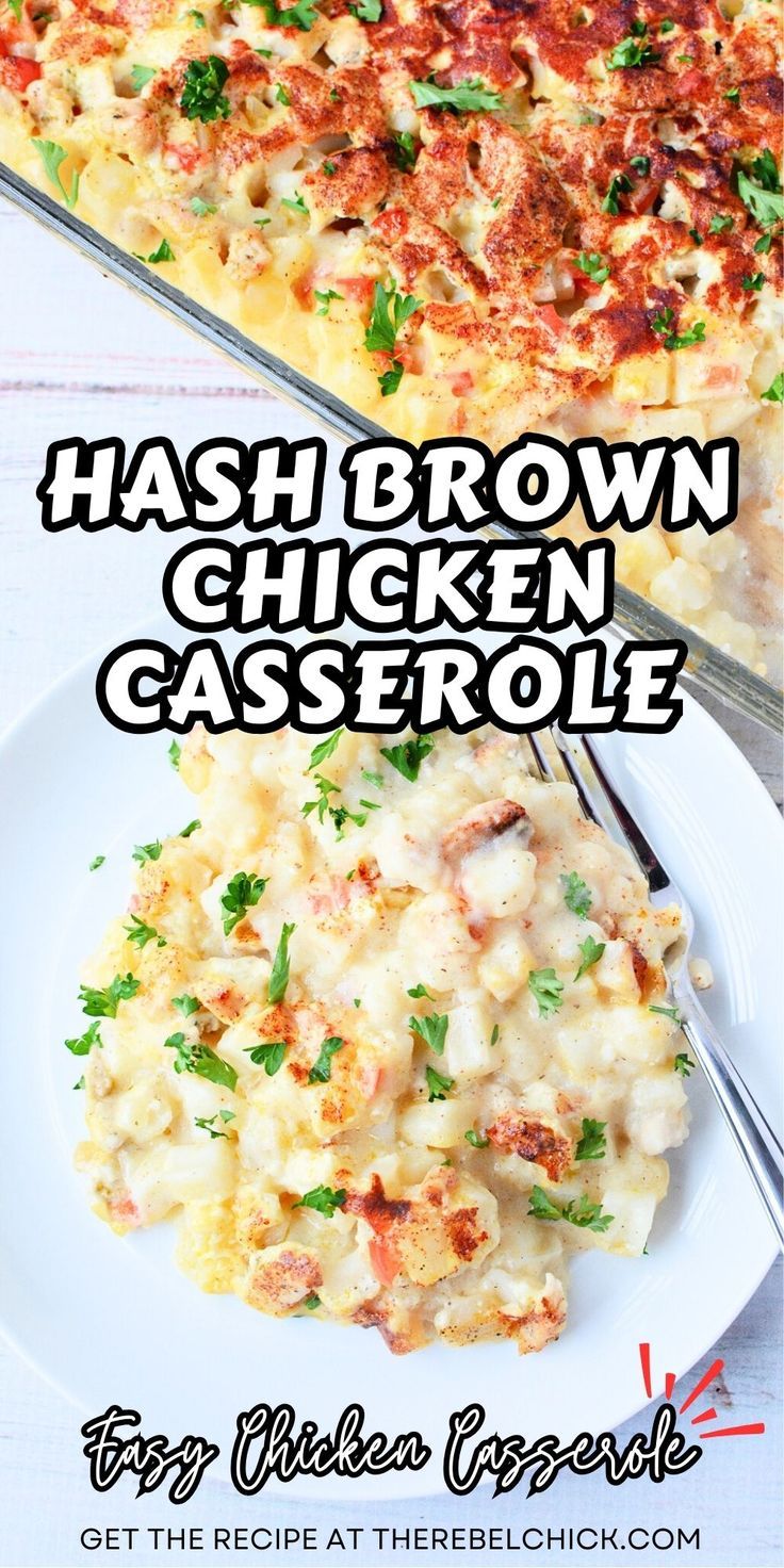 Hash Brown Chicken Casserole Hash Brown Chicken Casserole, Favorite Dinner Recipes, Chicken Hashbrown Casserole, Easy Hashbrowns, Chicken Chicken Recipes, One Pot Recipes, Brown Chicken, Chicken Casserole Recipe, Favorite Dinner