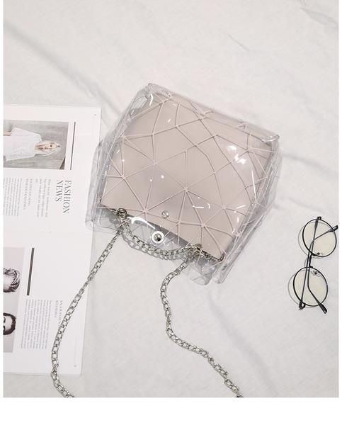 Fashion Transparent Shoulder Bag Women Composite Clear Bag Clear Things, Bag Types, Understanding Women, Mobile Bag, Clear Handbags, Purse Essentials, Stylish Phone Case, Clear Bag, Clear Bags