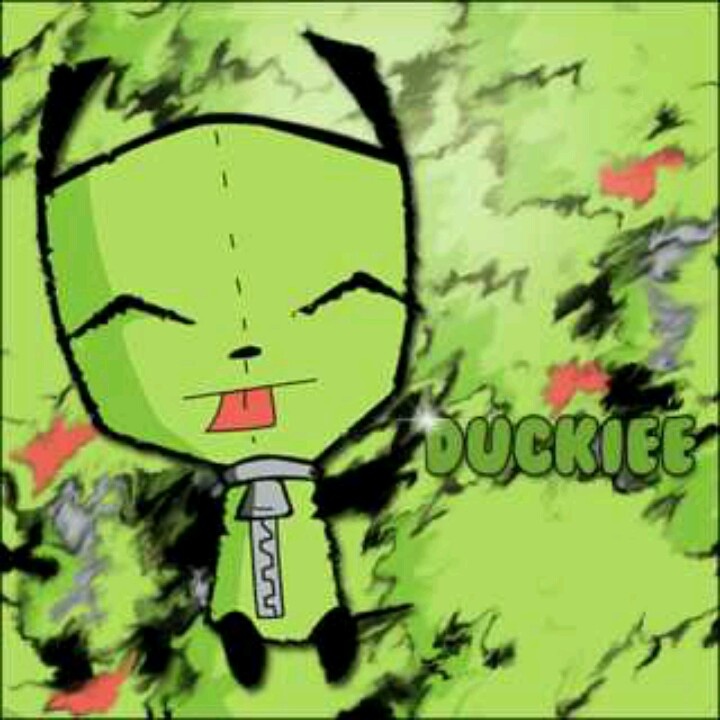 a green cartoon character with the words quickie on it