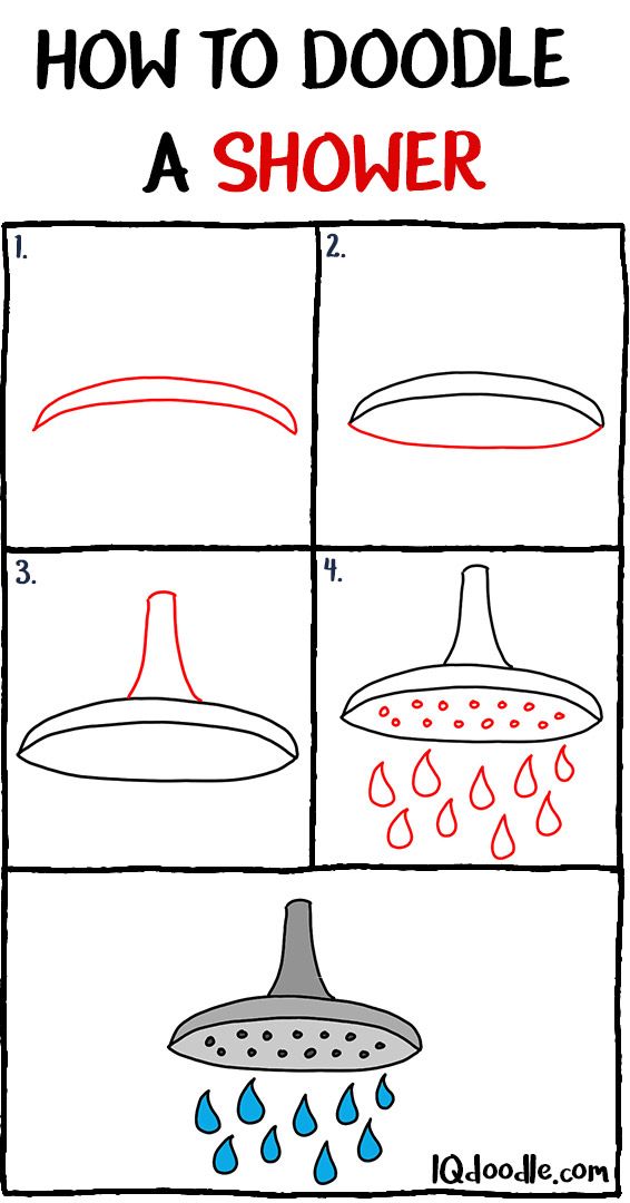 how to doodle a shower for kids with pictures on it and instructions in english