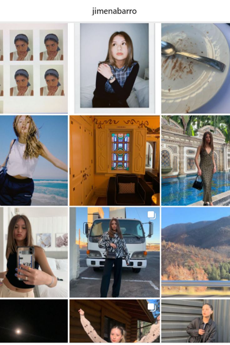 a collage of photos with people in them and one person holding a cell phone