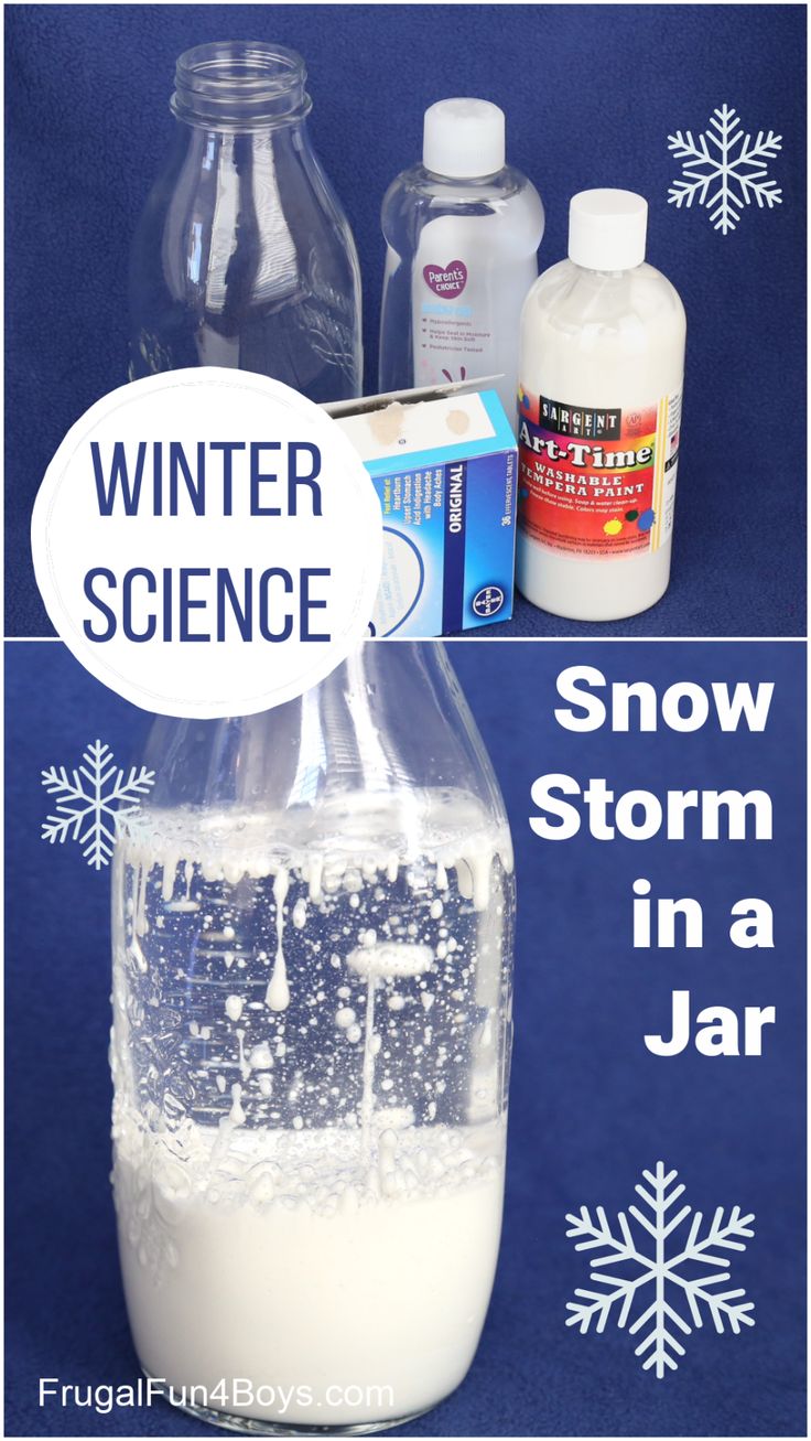 snow storm in a jar science experiment for kids