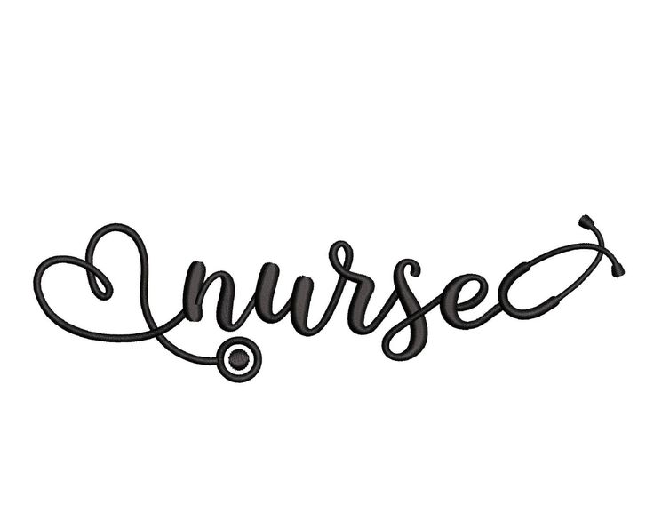 the word nurse written in cursive writing on a white background with black ink