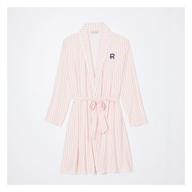 Cool and comfortable, in classic navy or a choice of fun chic prints, this 100% modal short robe is designed for warm weather and relaxing days. Generously sized, with a detachable tie and contrast piping, this lounge-ready design is finished with a embroidered monogram.  S/M, L/XL; See Product Information for Size Chart.  100% modal.  Machine wash, tumble dry.  Imported.  Monogramming is embroidered. Add your business or event logo by emailing us at WSIB2BGift@wsgc. Casual Summer Robe For Lounging, Summer Casual Lounging Robe, Casual Summer Lounging Robe, Summer Loungewear Robe With Tie Waist, Summer Robe With Tie Waist For Loungewear, Summer Lounge Robe With Tie Waist, Summer Tie Waist Sleepwear For Loungewear, Summer Lounging Pink Robe, Monogram Robe