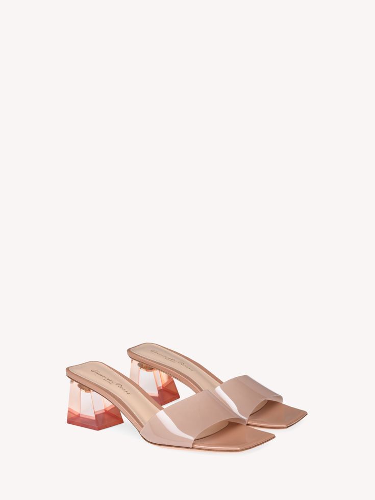 Buy COSMIC for USD 895.00 | Gianvito Rossi United States Evening Mules With Contrasting Heel Counter And Square Toe, Designer Mules With Block Heel And Deep Heel Cup, Designer Summer Mules With Block Heel, Designer Block Heel Mules For Summer, Luxury Summer Block Heels With Sculpted Heel, Trendy Evening Mules With Reinforced Heel, Trendy Mules With Reinforced Heel For Evening, Designer Square Toe Summer Mules, Designer Summer Mules With Square Toe