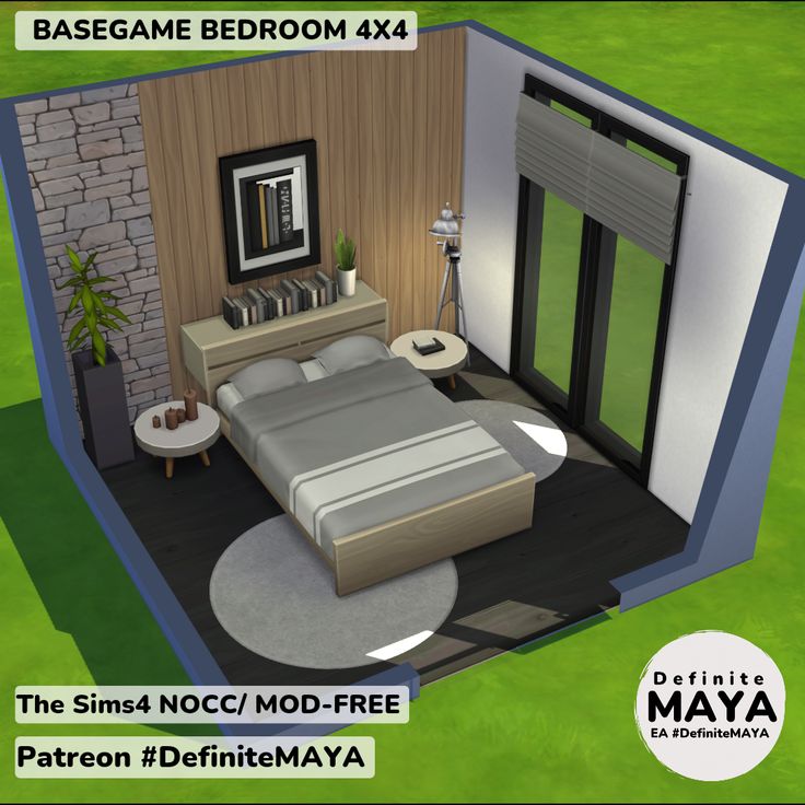 Sims 4 Bedrooms Base Game, Base Game Sims 4 Bedroom, Sims 4 Basegame Bedroom, Bedroom 4x4, The Sims 4 Bedroom, Bedroom The Sims 4, Sims 4 Bedroom Ideas, Sims Bedroom, Bedroom Sims 4