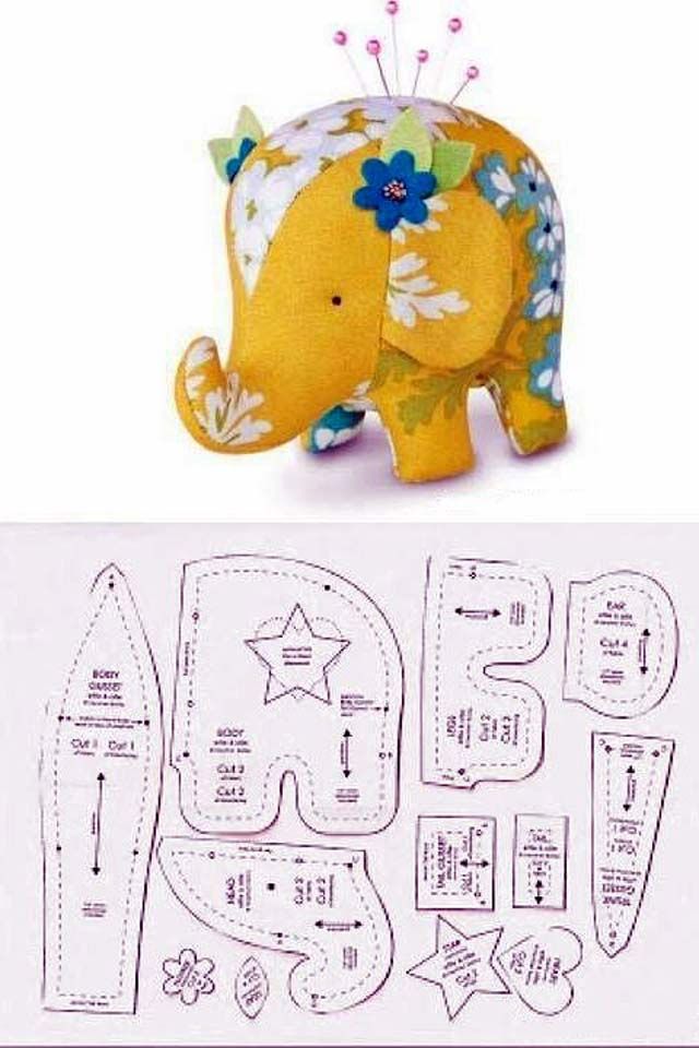 an elephant sewing pattern with flowers on it's head and the letters b is for baby