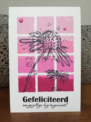 a greeting card with a pink and white flower on the front that reads, gerflicitated