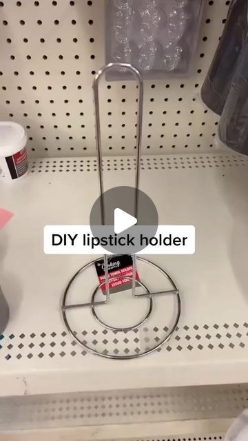 a shelf with some items on it and the words diy lipstick holder