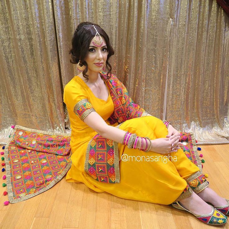 Traditional Punjabi look for my brides maiyaan #monasangha #vancouvermakeupartist #mua #makeup #punjabibride #sikhwedding #indianwedding #allthingsbridal #indianweddingbuzz #bridalmakeup #bridalhair Yellow Punjabi Suit, Mendhi Outfit, Patiala Suit Designs, Patiala Salwar Suits, Mehendi Outfits, Punjabi Fashion, Yellow Suit, Designer Punjabi Suits, Punjabi Outfits